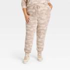 Women's Plus Size Jogger Pants - Knox Rose Beige Camo Print