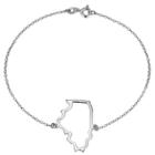 Prime Art & Jewel Sterling Silver Cutout Illinois State Bracelet, 7.5, Girl's, Silver/illinois