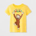 Toddler Boys' Curious George 'here Comes Trouble' Short Sleeve T-shirt - Yellow
