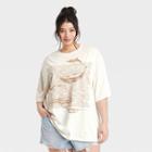 Iml Women's Plus Size Earth Day Whales Short Sleeve Graphic T-shirt - Cream