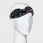 Women's Floral Print Velvet Headband - Who What Wear Black