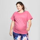 Maternity Plus Size Active Short Sleeve T-shirt With Mesh - Isabel Maternity By Ingrid & Isabel Pink