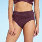 Women's Shirred Classic Bikini Bottom - Kona Sol Atlantic Burgundy
