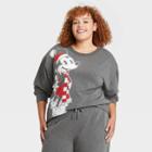 Women's Disney Plus Size Mickey Holiday Graphic Sweatshirt - Gray