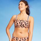 Women's Sport Elastic Strap Bikini Top - Xhilaration Animal Print D/dd Cup, Women's, Black