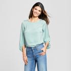 Women's 3/4 Balloon Sleeve Blouse - Mossimo Blue