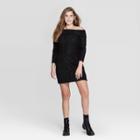 Women's Long Sleeve Off The Shoulder Sweater Mini Dress - Xhilaration Black S, Women's,