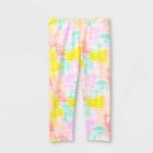 Girls' Tie-dye Capri Leggings - Cat & Jack White