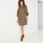 Women's Puff 3/4 Sleeve Dress - A New Day Brown