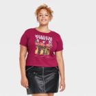 Women's Marvel Wakanda Forever Plus Size Short Sleeve Graphic Baby T-shirt - Berry Red
