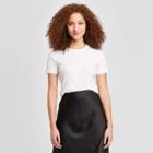 Women's Regular Fit Short Sleeve Crewneck T-shirt - A New Day White S, Women's,