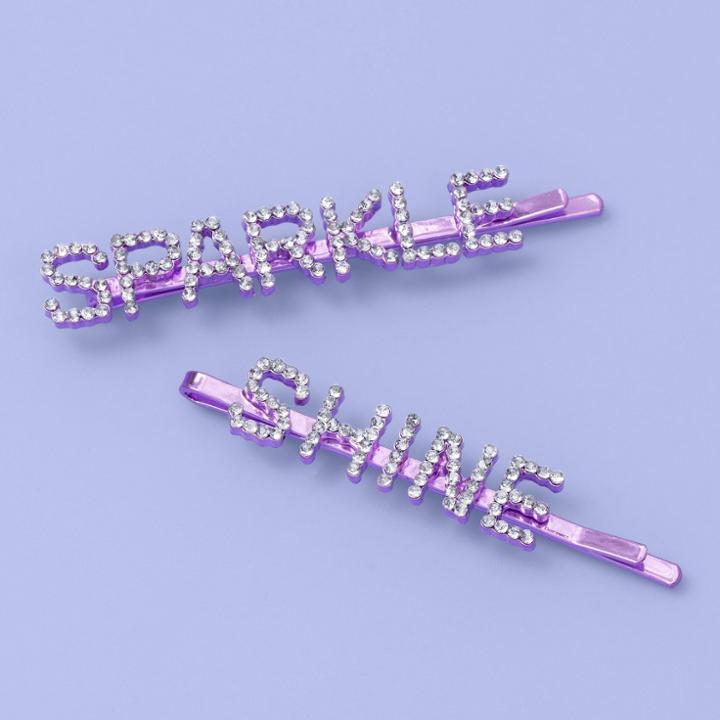 Girls' 2pc Sparkle And Shine Hair Pins - More Than Magic Pink, Women's