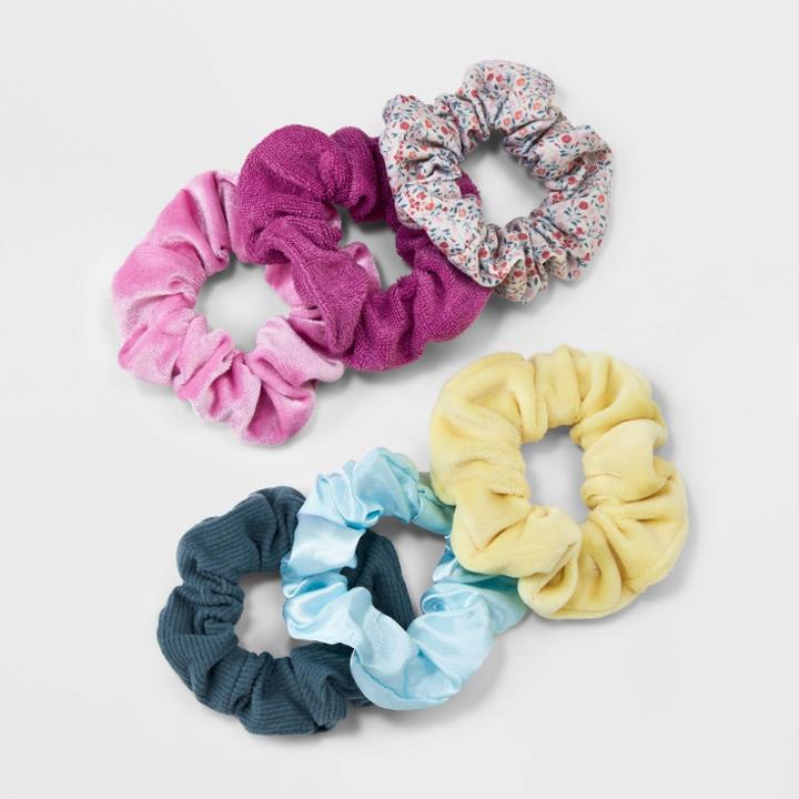 Girls' 6pk Floral Printed Hair Twisters - Art Class Pink/green