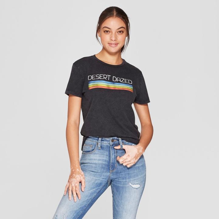 Women's Short Sleeve Desert Dazed Graphic T-shirt - Mighty Fine (juniors') Black