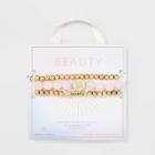 Beloved + Inspired Semi-precious Rose Quartz Stretch Multi-strand Bracelet - Pink