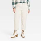 Women's Plus Size High-rise Vintage Corduroy Straight Jeans - Universal Thread Off-white