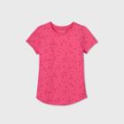 Girls' Short Sleeve Printed T-shirt - Cat & Jack Dark Pink