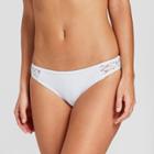 Women's Lace Inset Cheeky Hipster Bikini Bottom - Xhilaration White