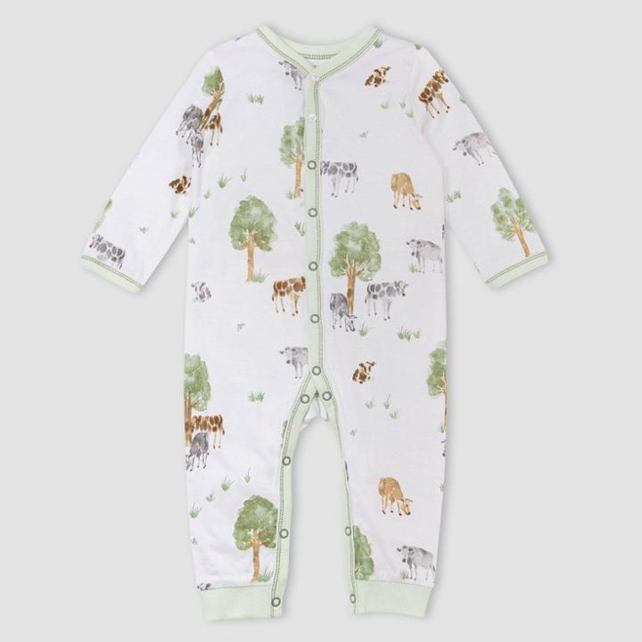 Burt's Bees Baby Neutral 'grazin Around' Jumpsuit - Light Green Newborn