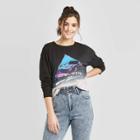 Women's Corvette Long Sleeve Cropped T-shirt (juniors') - Black