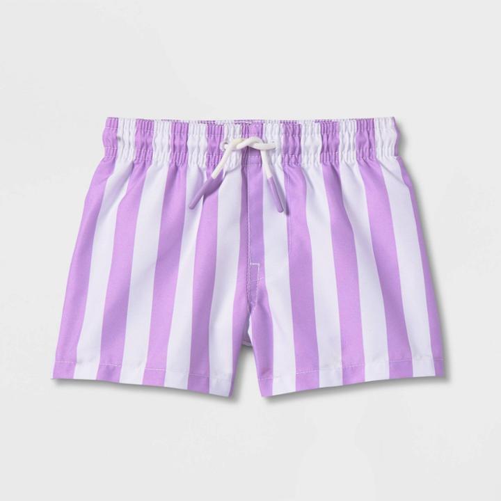 Baby Boys' Striped Swim Shorts - Cat & Jack Purple