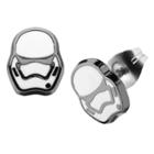 Star Wars Episode 7 Stormtrooper Stainless Steel Stud Earrings, Kids Unisex