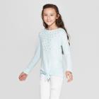Girls' Long Sleeve Sprinkles Cozy Pullover - Cat & Jack Aqua
