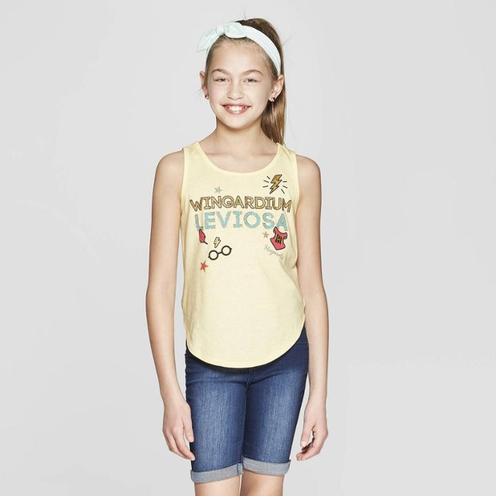Girls' Harry Potter Wingardium Tank Top - Yellow