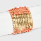 Seed Bead Multi-strand Bracelet 21pc - Universal Thread Orange