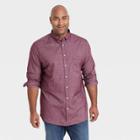 Men's Tall Standard Fit Stretch Oxford Long Sleeve Whittier Button-down Shirt - Goodfellow & Co Pomegranate