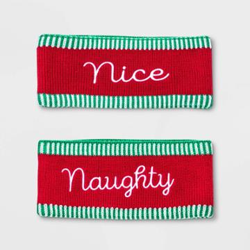 Ugly Stuff Holiday Supply Co. Ugly Stuff Holiday Supply Co Girls' 2pk Naughty/nice Holiday Headband Set - Red