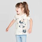 Toddler Girls' Minnie Mouse Short Sleeve Graphic T-shirt - Ivory