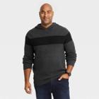 Men's Tall Colorblock Regular Fit Hooded Pullover Sweater - Goodfellow & Co Night Black