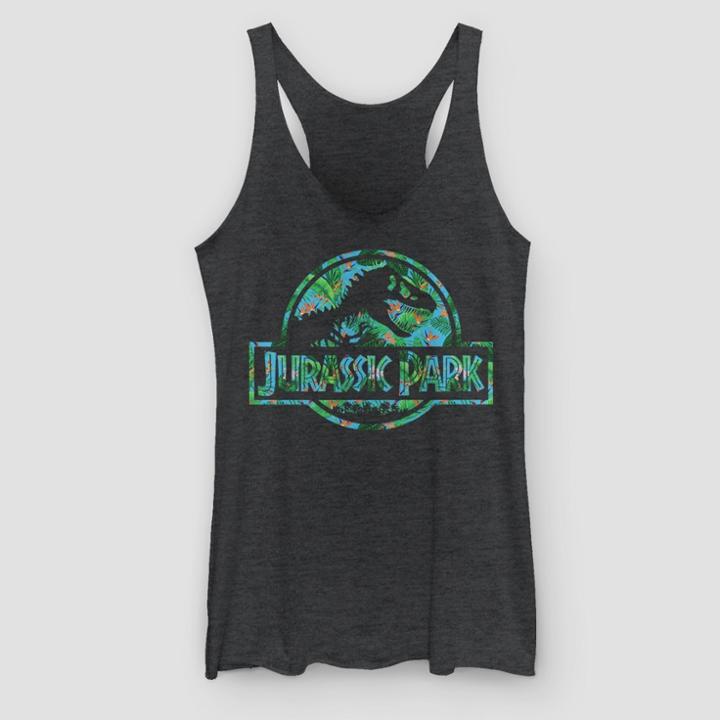 Fifth Sun Women's Jurassic Park Movie Logo Tank Top - (juniors') Black