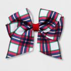 Girls' Holiday Plaid Print Bow Clip - Cat & Jack Red