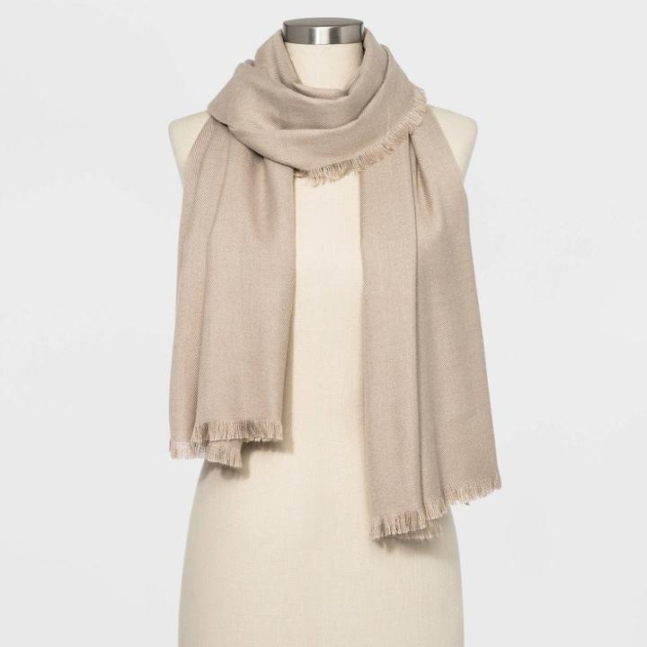 Women's Oblong Scarf - A New Day Camel One Size, Women's, Camel Grey