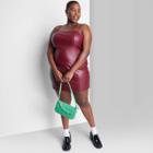 Women's Plus Size Sleeveless Faux Leather Bodycon Dress - Wild Fable Berry Red