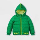 Toddler Boys' Dinosaur Print Hooded Puffer Jacket - Cat & Jack Green
