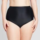 Costa Del Sol Women's Plus Size Scallop High Waist Bikini Bottom - Black
