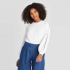 Women's Eyelet Trim Sweatshirt - Who What Wear White