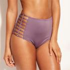 Women's Caged Side High Waist Bikini Bottom - Shade & Shore Purple Steel Xs, Purple