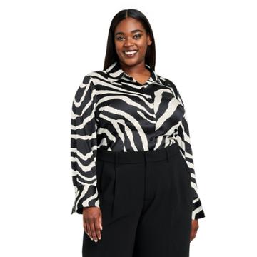 Women's Plus Size Zebra Print Blouse - Sergio Hudson X Target Black/white