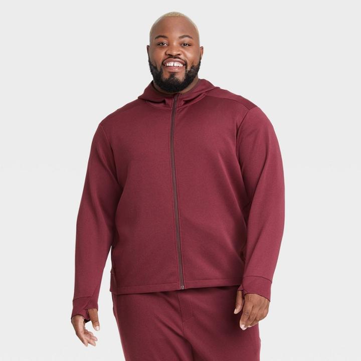 Men's Big & Tall Tech Fleece Full Zip Hoodie - All In Motion Berry