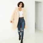 Women's Faux Fur Jacket - Wild Fable Beige