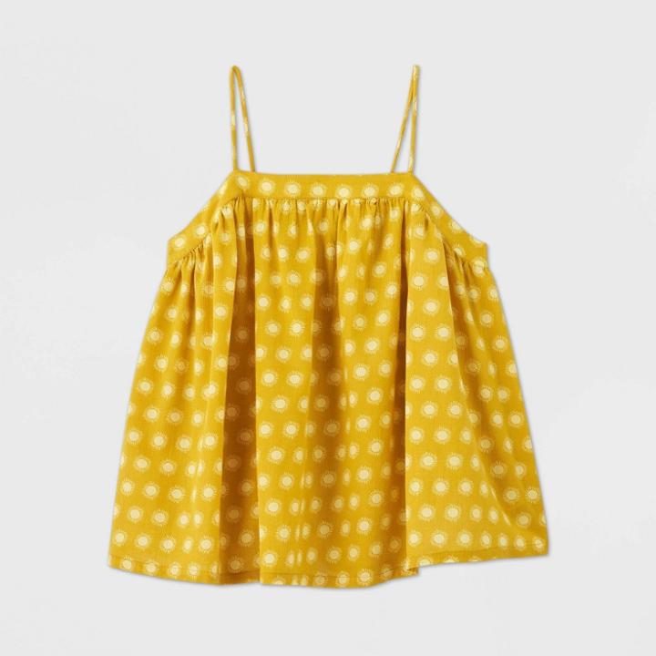 Women's Polka Dot Thin Strap Flowy Tank Top - Universal Thread Yellow