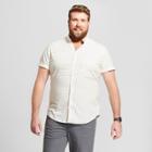 Men's Big & Tall Floral Print Standard Fit Short Sleeve Button-down Shirt - Goodfellow & Co Eco White