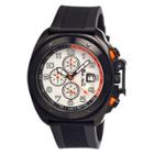 Men's Breed Sander Full-function Chronograph Polyurethane Strap Watch-black/silver, Black