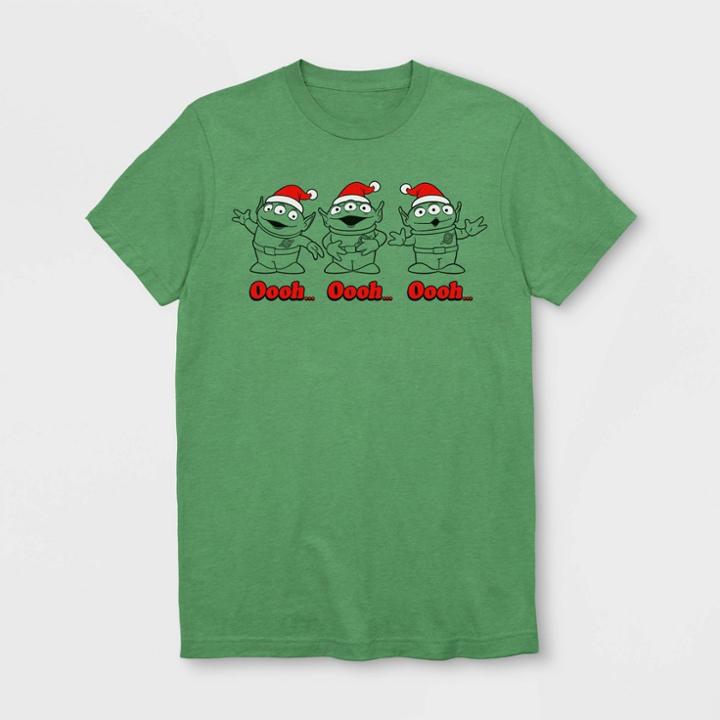 Disney Petitemen's Toy Story Alien Santas Short Sleeve Graphic T-shirt - Kelly Green