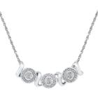 Target Diamond Accent White Diamond Miracle/prong Set Three-stone Frame Necklace In Sterling Silver (ij-i2-i3), Girl's