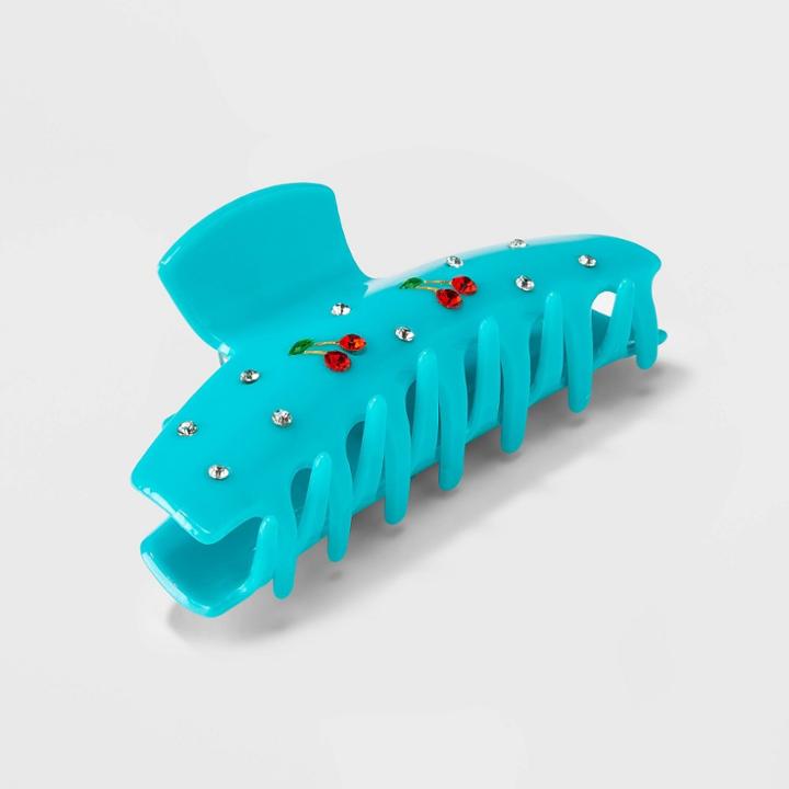 Cherry Rhinestone Claw Hair Clip - Wild Fable Blue